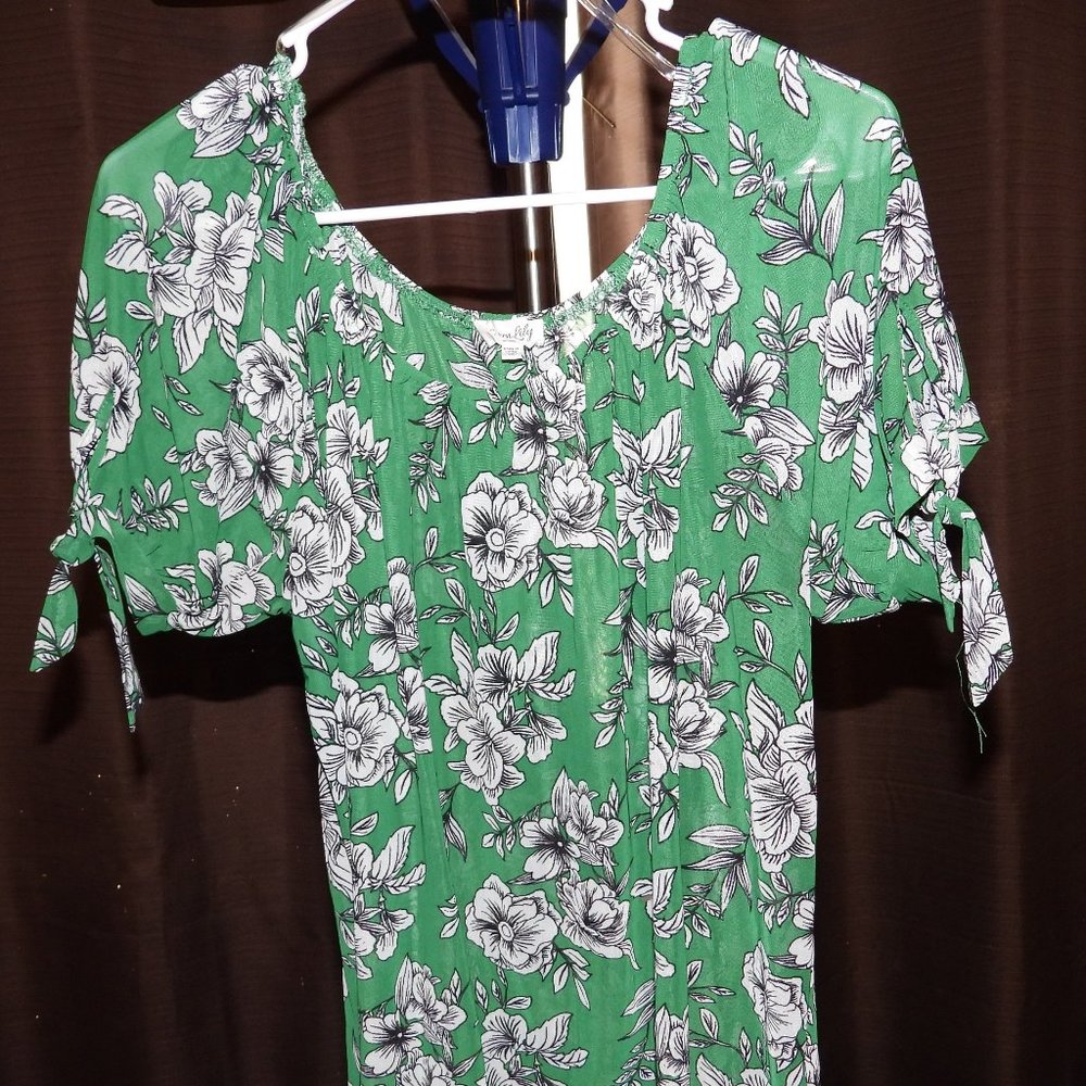 Siren Lily Sheer Tie Sleeve Blouse